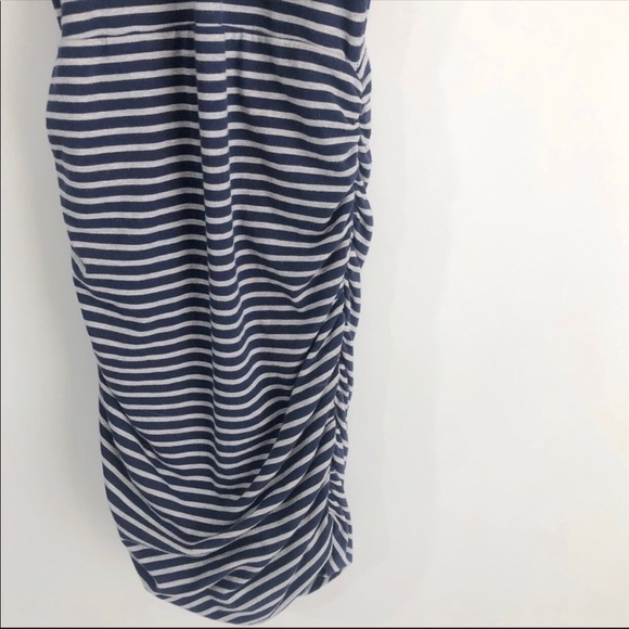 ATHLETA Blue and Gray Ember Stripe Racerback Dress w/ Ruching Size XXS - Picture 4 of 8